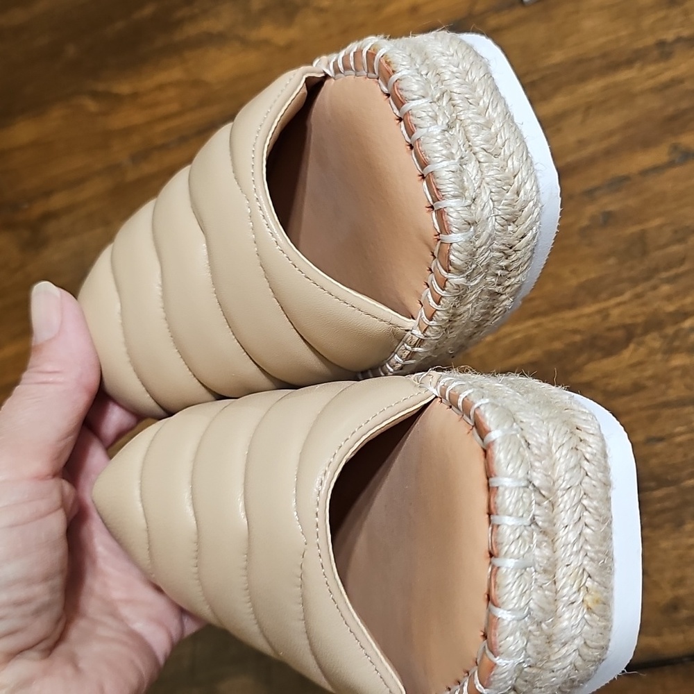 Gianni Bini Quilted Leather Espadrille Slide Sandal - Picture 7 of 10